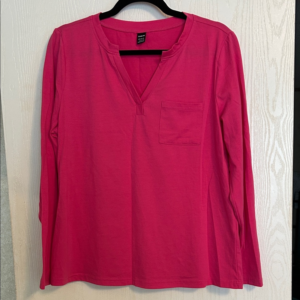 SHEIN, Women's Pink Long Sleeve Top, Size L